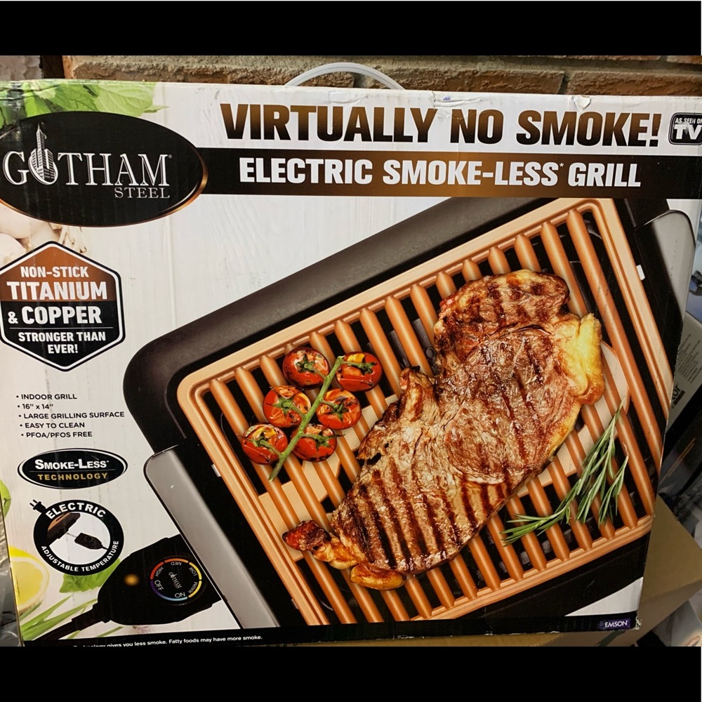 Gotham Steel Smokeless Grill Indoor Grill Ultra Nonstick Electric Grill